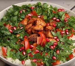 Pomegranate Chicken Couscous Salad - Mobility Hive